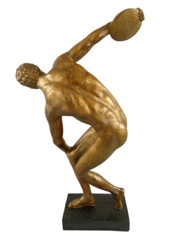 Skulptur Diskobolus – 53 cm – bronzefarben – Polystone