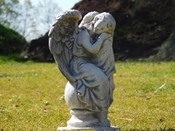 Beeld Engel op Bol - 36 cm - Steen