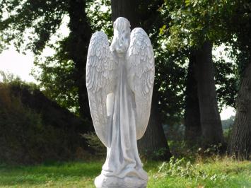 Groot Engelbeeld met Rozen - 70 cm - Steen