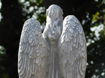 Groot Engelbeeld met Rozen - 70 cm - Steen