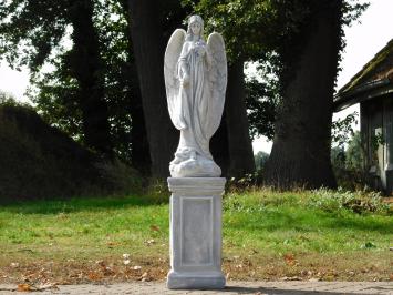 Groot Engelbeeld met Rozen - 70 cm - Steen