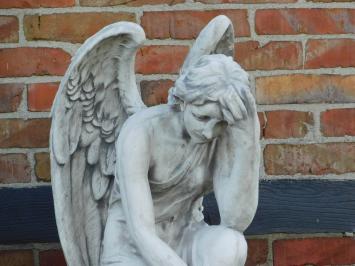 Statue Kneeling Angel with Wreath - 80 cm - Stone