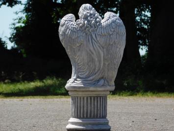 Beeld Engel op Ronde Sokkel - 73 cm - Steen