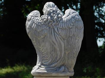 Beeld Engel op Ronde Sokkel - 73 cm - Steen