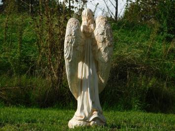 Engelskulptur – 70 x 30 cm – Cremeweiß – Polystone