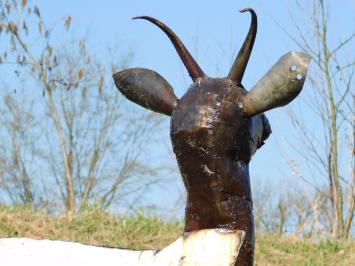 Ziegenstatue – 107 x 80 cm – Handgefertigt aus Metall