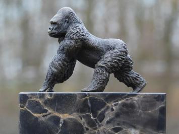 Bronzen beeld Gorilla op Marmeren voet