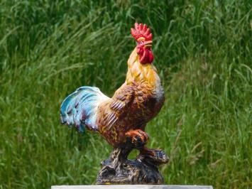 Statue Rooster in Colour - Cast iron