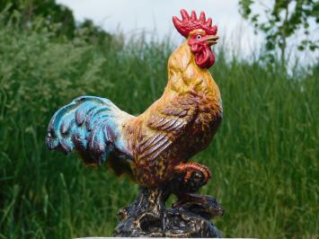 Statue Rooster in Colour - Cast iron