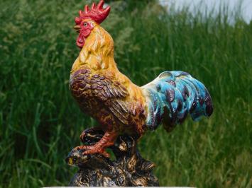 Statue Rooster in Colour - Cast iron
