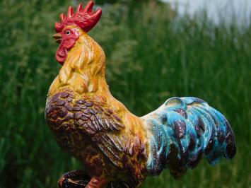 Statue Rooster in Colour - Cast iron