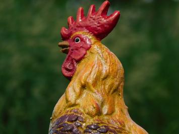 Statue Rooster in Colour - Cast iron