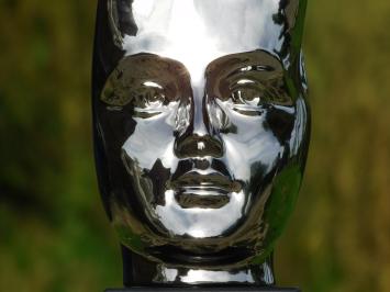 Statue ''Handmask'' of Ceramic - Chrome Finish