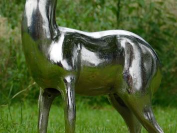 Deer Sculpture - 70 cm - Aluminium in Nickel/Silver Finish - Decorative Sculpture