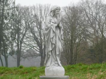 Beeld Maria op Ronde Sokkel - 135 cm - Steen