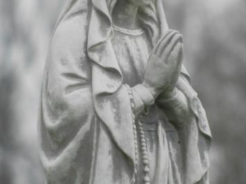 Statue of Mary on Round Pedestal - 135 cm - Stone