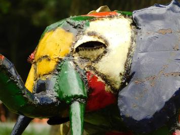 Colorful Metal Elephant Canoe – 55 x 100 cm – African Artwork