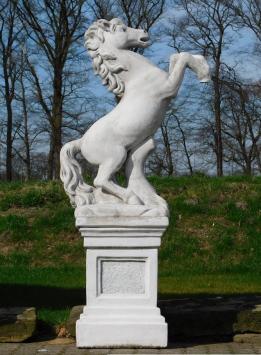 Statue Horse on Pedestal - 160 cm - Stone