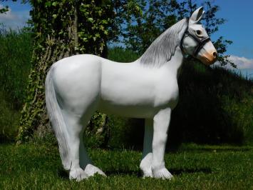 Horse Sculpture - 75 x 70 cm - White - Polystone