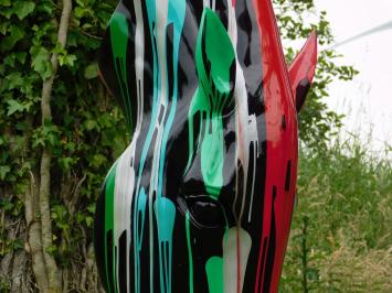 XL Paardenhoofd Kunstbeeld op Voet – 152 cm – Polystone – Modern Design