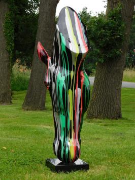 XL Paardenhoofd Kunstbeeld op Voet – 152 cm – Polystone – Modern Design