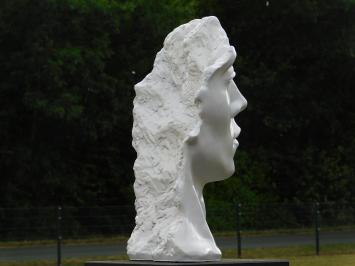 Stylish Statue 'The Face' - Polystone - Height 51 cm - White