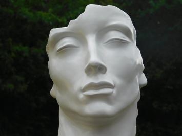 Stijlvol Beeld 'The Face' - Polystone - Hoogte 51 cm - Wit