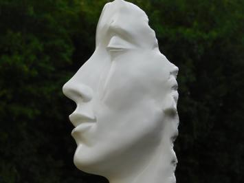 Stijlvol Beeld 'The Face' - Polystone - Hoogte 51 cm - Wit