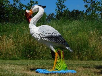 Heron with Fish XL – 80 x 70 cm – Polystone