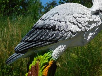 Heron with Fish XL – 80 x 70 cm – Polystone