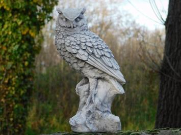 Statue Owl on Tree Trunk - Full Stone - Detailed