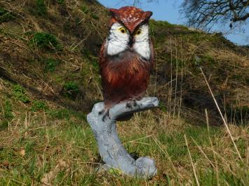 Owl on Stump – 68 cm – Detailed Sculpture – Polystone