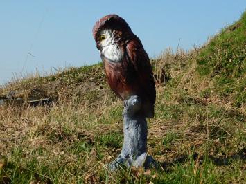 Owl on Stump – 68 cm – Detailed Sculpture – Polystone
