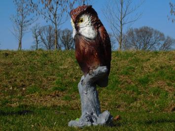 Owl on Stump – 68 cm – Detailed Sculpture – Polystone
