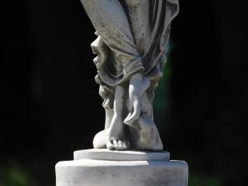 Beeld Vrouw op Ronde Sokkel - 88 cm - Steen