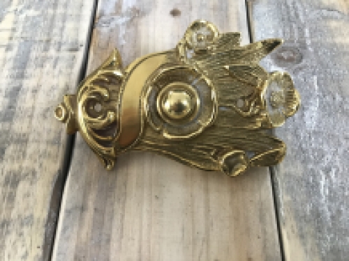 Retro doorbell art nouveau - brass luster, pusher, bell