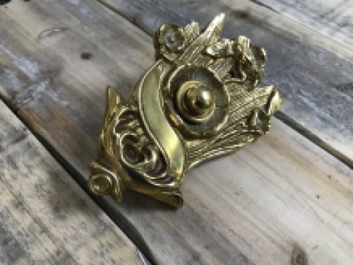 Retro doorbell art nouveau - brass luster, pusher, bell