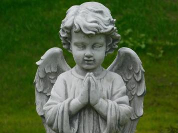 Statue standing Angel - full stone - white grey