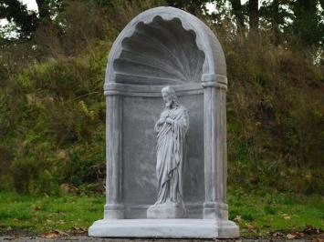Große klassische Gebetskapelle mit Herz-Jesu-Statue – ca. 95 x 70 cm – Stein