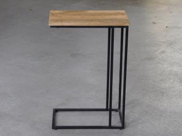 Side table -laptop table-pc table-industrial - mango wood - metal frame