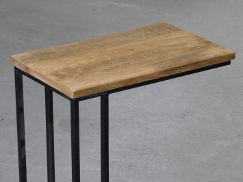 Side table -laptop table-pc table-industrial - mango wood - metal frame