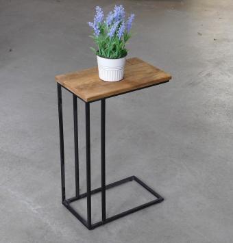 Side table -laptop table-pc table-industrial - mango wood - metal frame