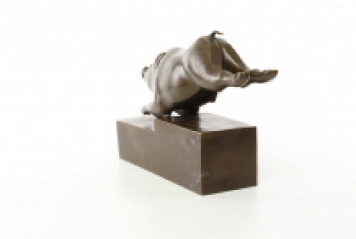 A bronze statue/sculpture of a boar, art deco style