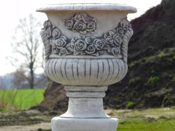 Flowerpot with Roses - 50 cm - Stone