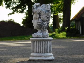 Bloempot Vrouw op Sokkel - 58 cm - Steen
