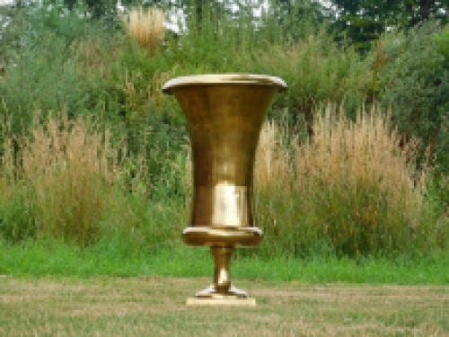 Großer Blumentopf - Vase - Schale - goldfarben - Alu