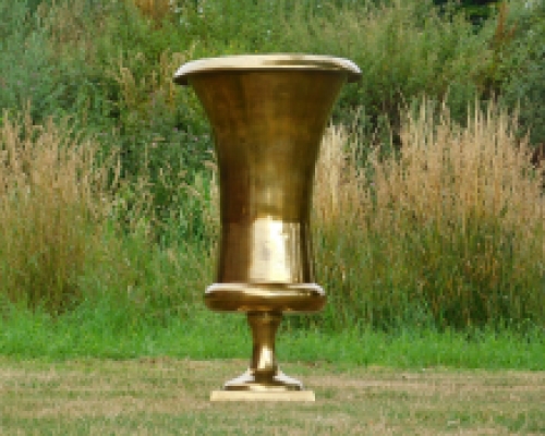 Large flowerpot - vase - bowl - gold colour - alu