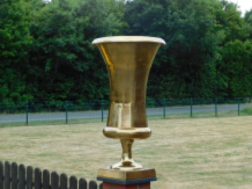 Großer Blumentopf - Vase - Schale - goldfarben - Alu