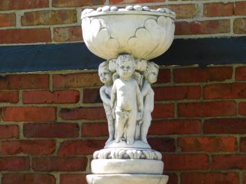 Flowerpot Angels on Pedestal - 125 cm - Stone