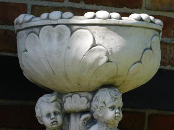 Flowerpot Angels on Pedestal - 125 cm - Stone